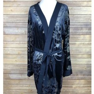 Willow & Clay Velvet Kimono Navy Blue Nordstroms